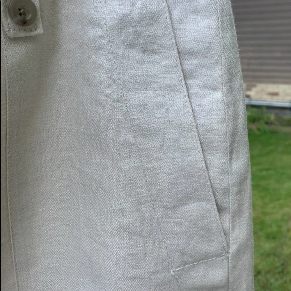 J Crew Linen Cream Pencil Skirt Sz 10 NWOTs